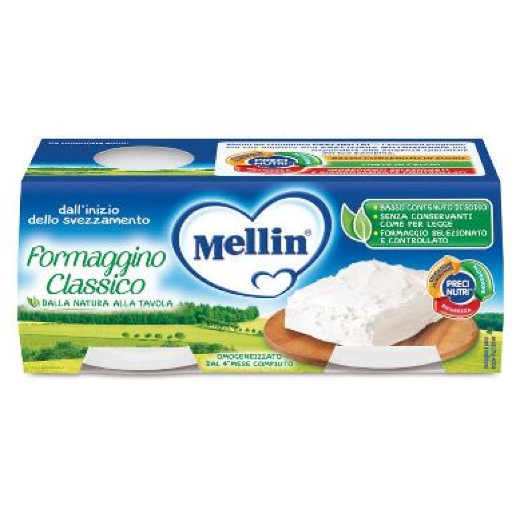 MELLIN BABY CENA COMPLETA FORMAGGINO PASTICA 2 PEZZI DA 200 G –  Farmaciainrete