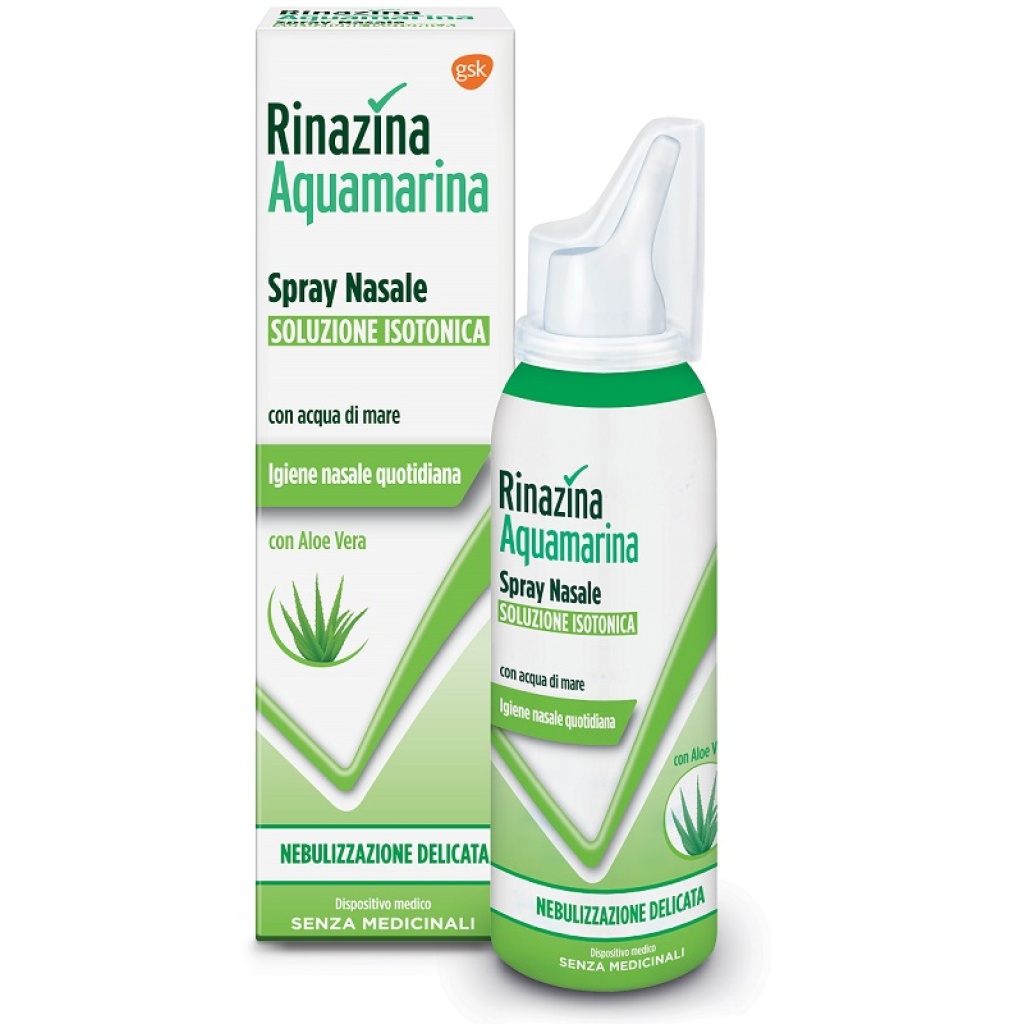 SOLUZIONE ISOTONICA RINAZINA AQUAMARINA ALOE DELICATA PROMO 100 ML –  Farmaciainrete